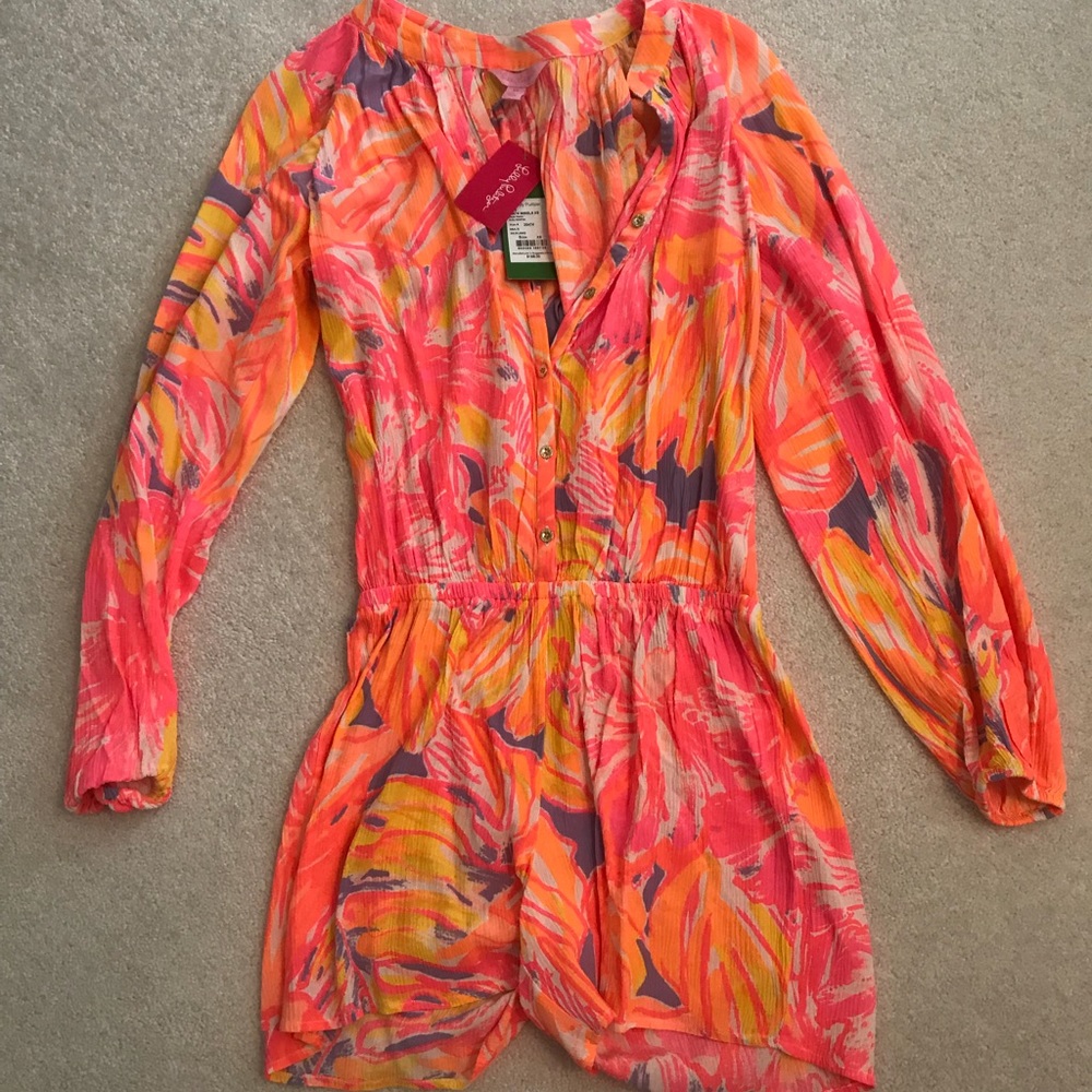 NWT Lilly Pulitzer Elsa Romper XS Sun Splashed - Picture 3 of 5